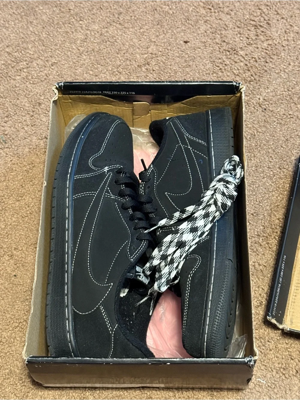 Jordan Men's Black Sneakers with White Stitching